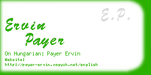 ervin payer business card